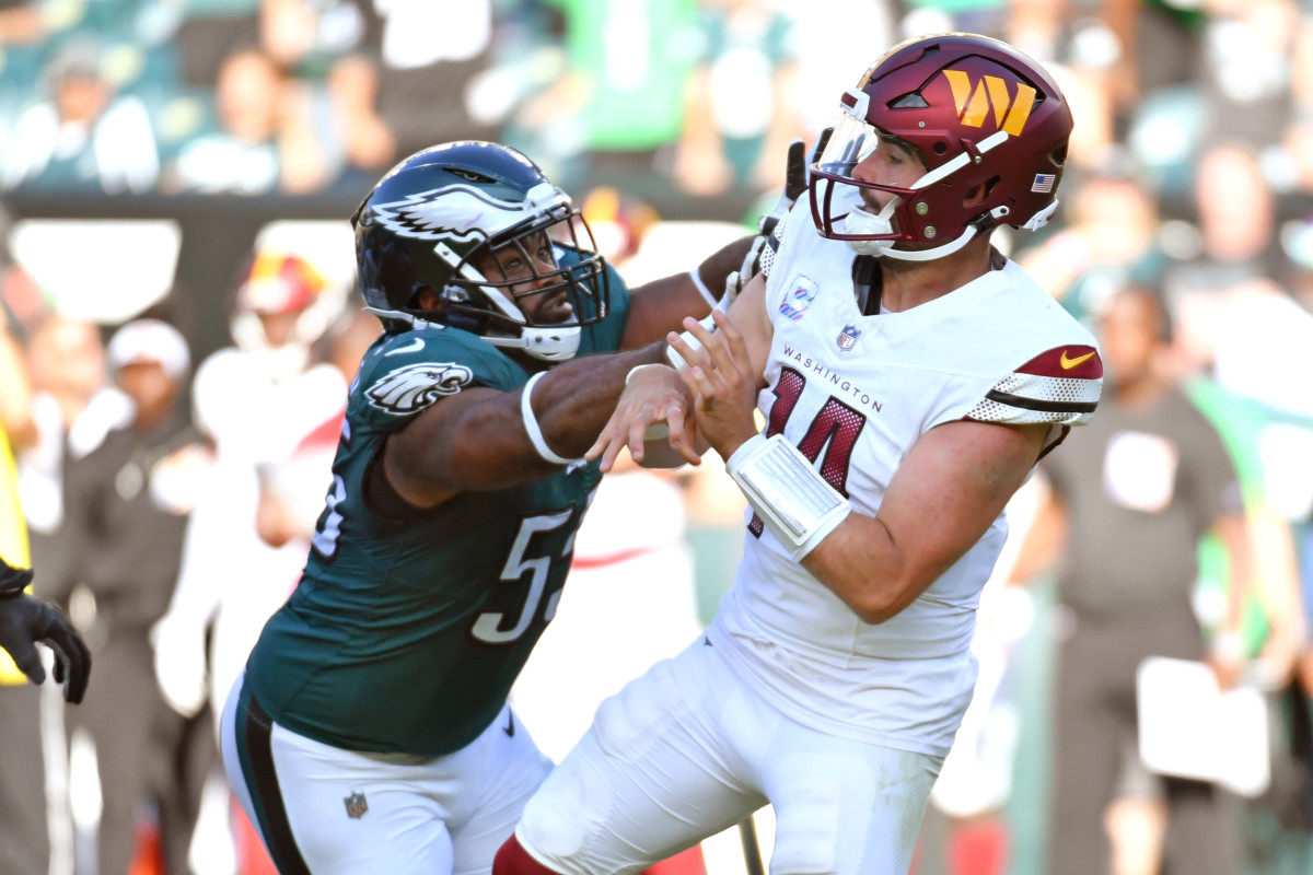 Sam Howell has been the most sacked quarterback through six weeks.